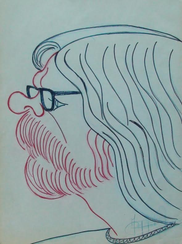 Σέλφι του 1969 (Μαρκαδόρος και χρωματιστά μολύβια,41χ30 εκ.) 