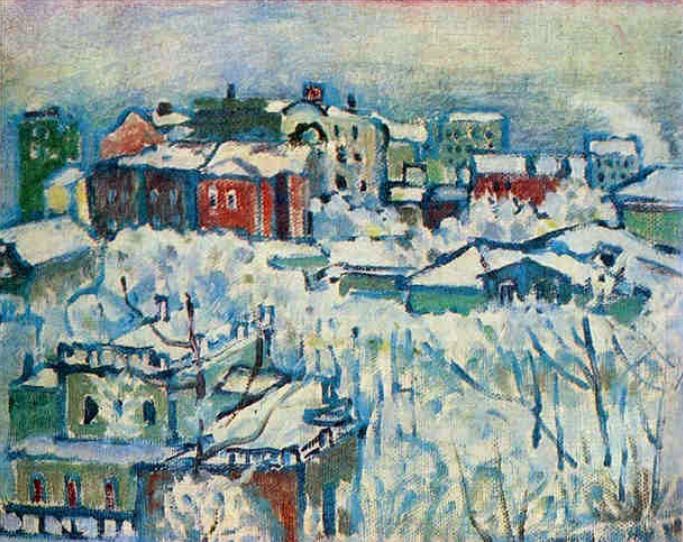 V. Kandisky. Βασίλι Καντίσκι: Μόσχα στο χιόνι/1916.