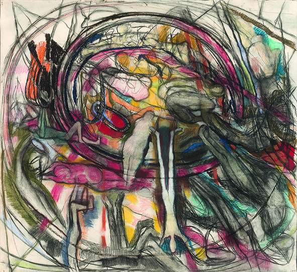 Kyriazi Pelagia, Inferno, 1990-1995, charcoal, chalk, pastel, 130x139cm