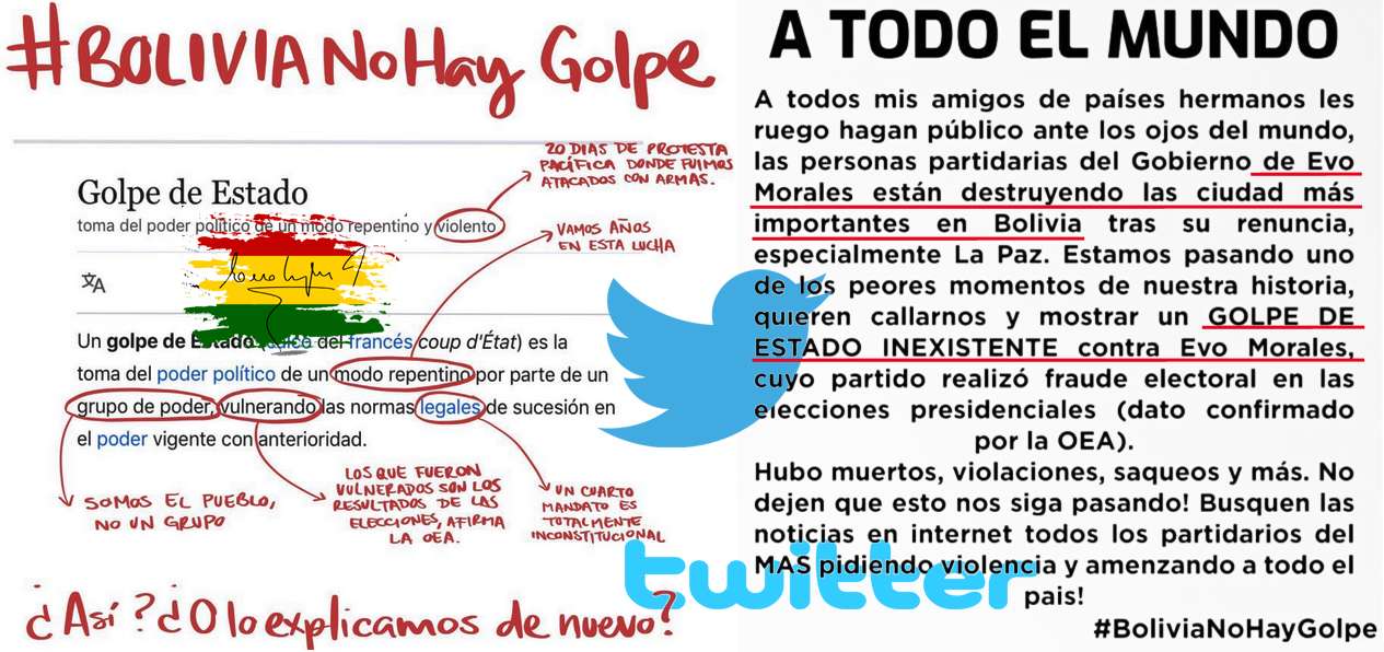 4500 λογαριασμοί Twitter στην υπηρεσία νομιμοποίησης του πραξικοπήματος στη Βολιβία