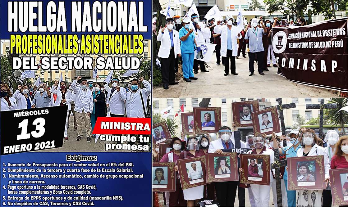 Huelga nacional de trabajadores del sector salud Perù