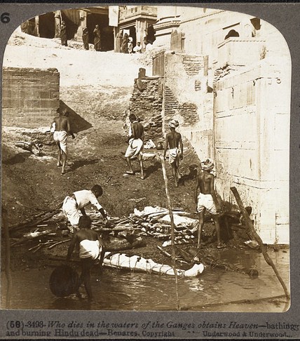 on the banks of the Ganges Hindu Cremation Varanasi1903