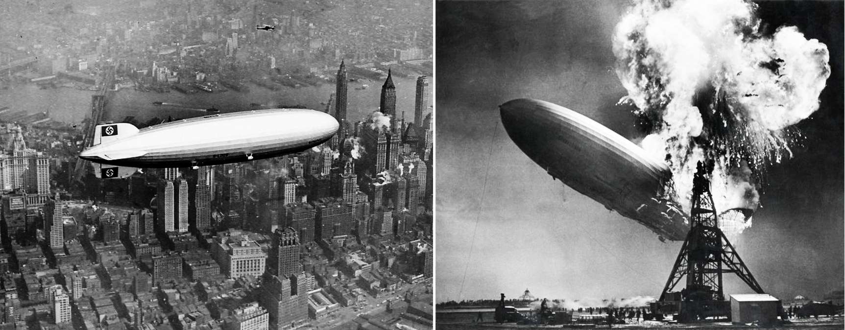 Hindenburg over New York 1937 disaster
