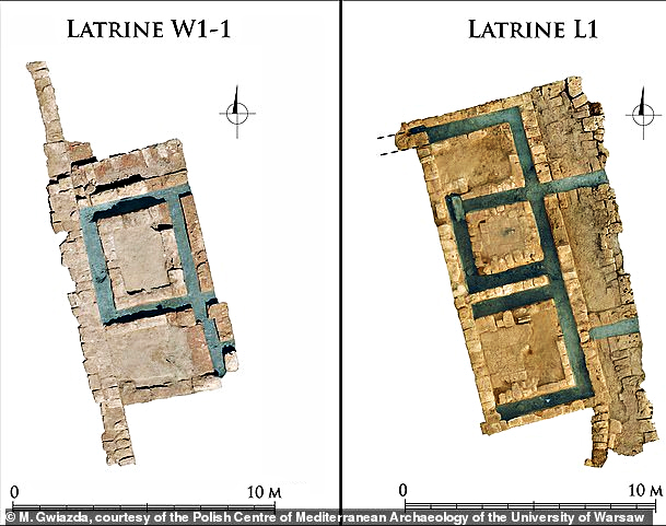 The latrines at the complex in Merea were … set in a location away from houses which proves that the city was developed for its time The connected sewers are in blue