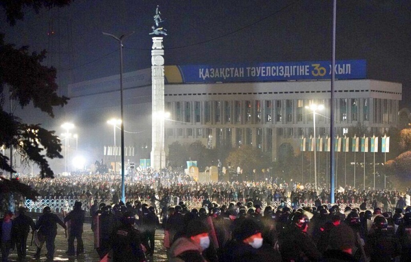 kazakhstan almaty protest